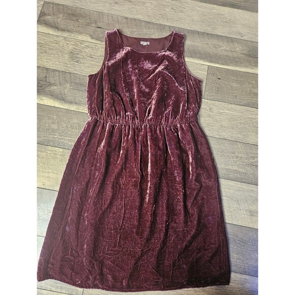 J. JILL (NEW) Velvet Winterberry Silk Blend Sleeveless Dress - Picture 2 of 6